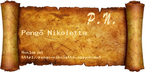 Pengő Nikoletta névjegykártya